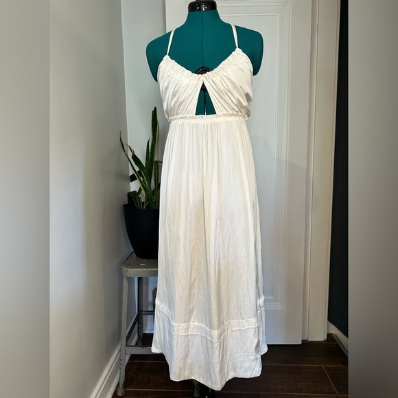 J. Crew Collection Halter Cut Out Dress Featherweight Satin - NWT 4 Ivory - Picture 1 of 16